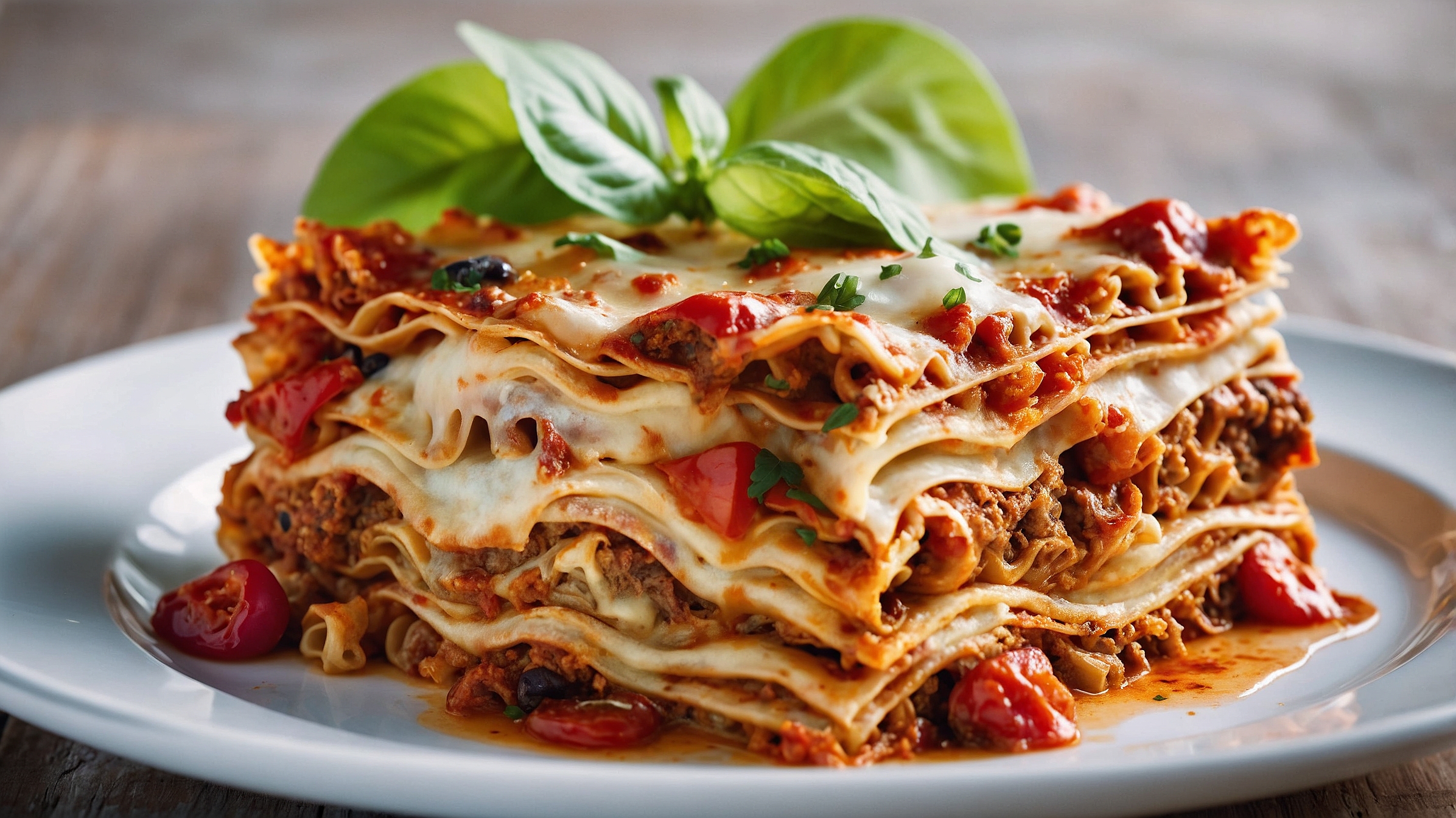 A big slice of lasagna