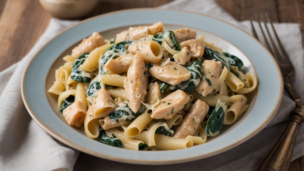 Creamy Chicken Spinach Pasta