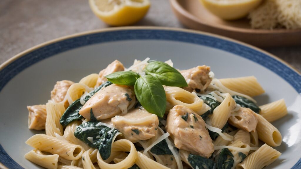 Creamy Chicken Spinach Pasta dish