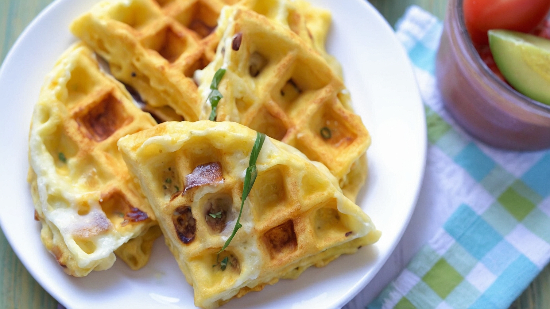 Fluffy waffle iron omelettes recipe