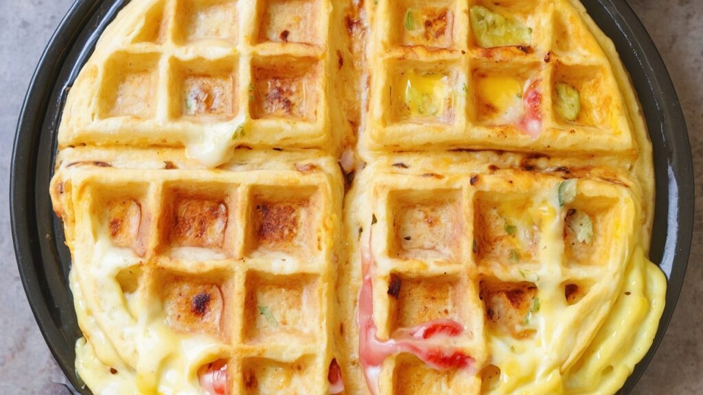 Fluffy waffle iron omelettes recipe