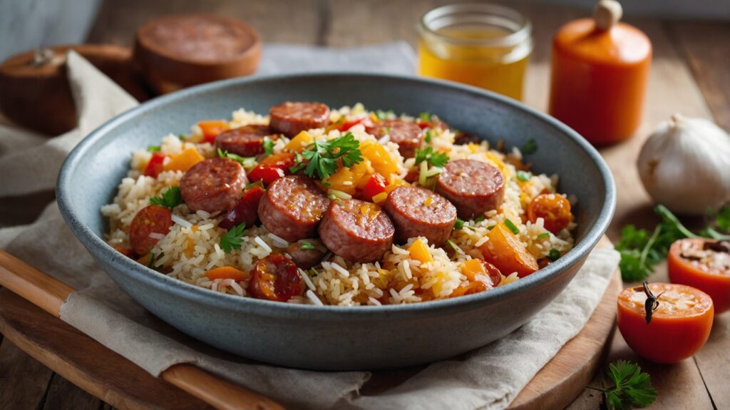 one-pot sausage and rice