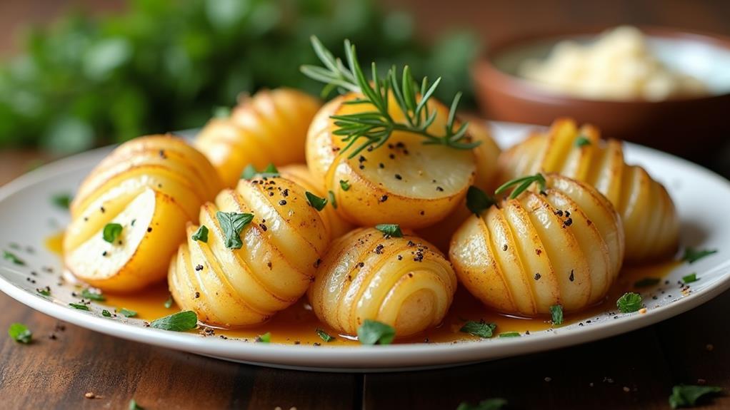 herb infused hasselback potatoes