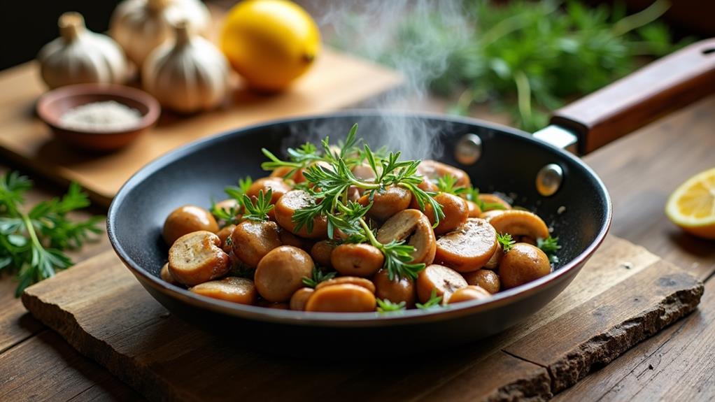 herb infused saut ed mushrooms
