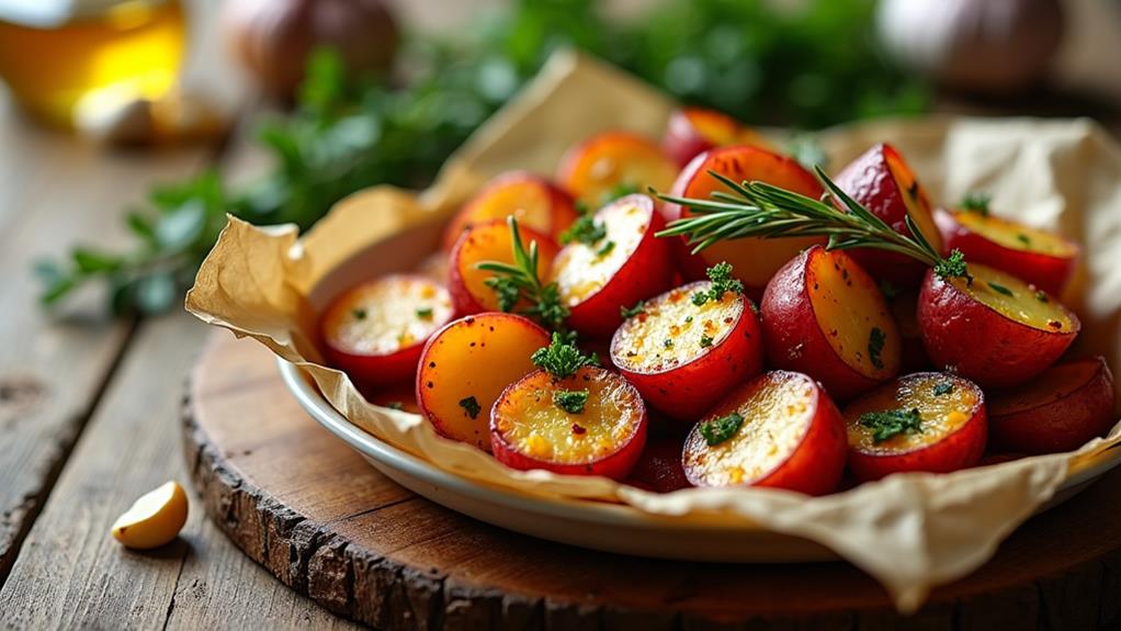 savory garlic roasted potatoes