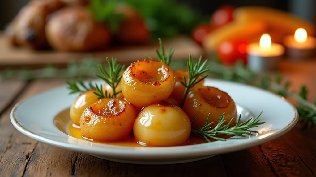 sweetly cooked pearl onions